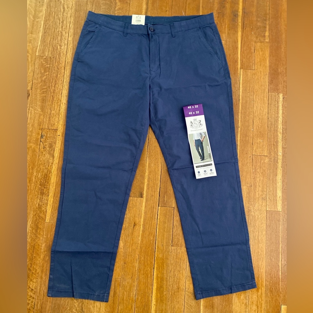 English Laundry Mens Flat Front Chino Pants Blue Size 40x30.